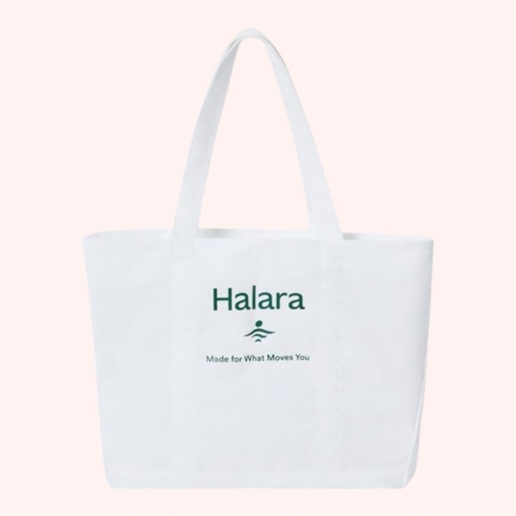 HALARA Handbags - Halara Letter Print Casual White Large Basic Beach Canvas Tote Bag NWT OS